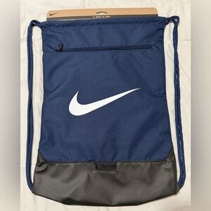 Nike Blue and Black Drawstring Backpack